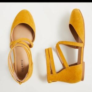 Torrid yellow ankle strap shoes